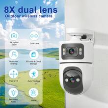 2-Pack/4-Pack Dual Lens Wireless Security Camera, PTZ Technology Monitoring, 2.4G WiFi, 5V Low Power Design, Auto Tracking, Full Color Night Vision, Two-Way Audio, AI Motion Detection, For Home And Street Security And Monitoring, Wireless Security Camera, Property Protection, Stylish Design, High-Quality Lens, Smart Monitoring, Property Monitoring, Hidden Monitoring, Night Vision Camera, Exquisite Packaging Suitable For Gifts - White - View 3
