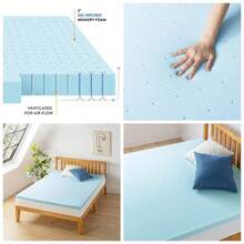 - Colchn de Espuma viscoelstica ventilada de 1.5 Pulgadas, infusin de Gel refrigerante, Certificado CertiPUR - US, Esencial para recmara, King - Doble + 1.5 pulgadas - Ver 1