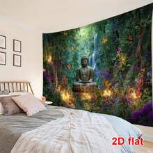 1 件佛像挂毯，用于房间装饰的墙壁装饰挂毯，家居装饰，85gsm 涤纶面料，桃皮绒薄款 - 彩色 - 查看 8