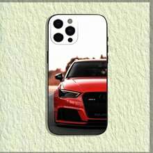 Funda de Teléfono Coche Deportivo A-Audis-R-S compatible con  16,15,14,13,12,11,Pro,X,XS,Max,XR,Plus,Mini Funda Negra Suave, Funda compatible con  17,  17 Pro,  17 Pro Max - z7 - Ver 5
