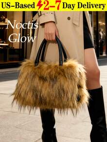 Faux Fur Tote Bag Fluffy Satchel Handbags For Women, Mom, Friend, Bridesmaids Burgundy Fluffy Handbag, Women Shoulder Tote Bag, Perfectly Matching With Fall Outfits Womenfall Clothes For Women Women Bag Plush Underarm Bags Fashion Handbag And Purse Autumn Winter Armpit Bags Dating Handbag  Fluffy Crossbody Bag, Chain-Strap Shoulder Bag, Adorable Clutch Bag, Stylish And Versatile, Soft Small Shoulder Bag ,Accommodates Mobile Phone And Wallet, Autumn/Winter Handbag,Essential For Daily Commutes And Dates This  Is Suitable For Young Girls For Their Birthday, Prom And Graduation And Also A Lovely Gift For Friends, Mother, Lover On Special Days Such As Valentine's Day, Christmas, Anniversaries.Can Be Used As Thanksgiving, Halloween,Christmas Gift. - 彩色 - 查看 12