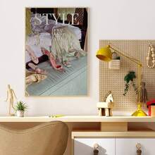 1 peça de impressão artística de colagem de sapatos retrô sem moldura, decoração de quarto feminino, arte de parede estética para meninas, decoração de parede de apartamento, decoração de dormitório, arte de parede para decoração de casa, decoração de festa e escolha perfeita para presente