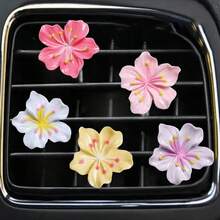 Kẹp cửa gió ô tô hình hoa anh đào bằng nhựa, Kẹp trang trí nội thất ô tô - Nhiều màu - Xem 13