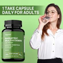 BUPORAI Suplemento Multivitamínico Bariátrico: Contiene 21 Vitaminas Y Minerales, Para Aumentar La Energía Después De La Pérdida De Peso Y Reforzar Los Niveles De Hierro - 120 Unidades - 120 cápsulas - Ver 7