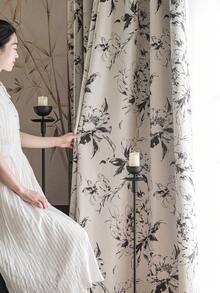 1 件遮光隔热窗帘布 - 99% 抗紫外线涤纶，杆袋悬挂，不可漂白平纹，卧室艺术主题，涂层遮光隔热，降噪 - 非常适合卧室、农舍和学校深度睡眠（面料重量 180 克）