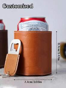 1pc Custom Personalized Leather Can Cooler, Custom Beer Bottle Leather Case, Custom Waist-Mounted Can Beverage Bottle Leather Case, Custom Bachelor Party, Groomsman Proposal Gift, Bridesmaid Beer Bottle Holder, Perfect For Anniversary, Birthday, Christmas, Valentine'S Day, Halloween, Mother'S Day Or Father'S Day, Grand Opening, Graduation Ceremony, Camping Gift, Custom, For Her, Boyfriend, Family, Friends - Multicolor - View 8