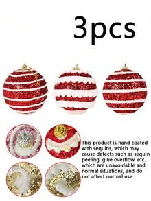 3pcs Holiday Decorations, Christmas Decorations, Christmas Balls, Foam Balls