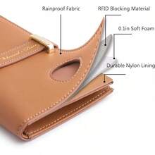 VanFn Airtag Passport Holder, RFID Travel Passport Wallet, Family Passport Holder, Ladies Bifold Wallets, Slim Leather Credit Card Wallet Women, Trip Document Organizer P.Travel Series2025 - 棕色 - 查看 3