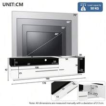 Television Stands & Entertainment Centers - Black White + Particle Board + 60-69 Inches - View 9