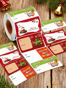 200 peças/500 peças Etiqueta Adesiva de Presente de Natal (3,8 x 5 cm), Pode Escrever, Etiquetas Decorativas Multiuso Autoadesivas para Feriados, Usadas para Embalagem de Presentes de Natal, Etiquetas Autoadesivas Universais para Uso Diário, Vários Estilos, Decoração de Natal, Natal, Artesanato de Natal