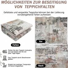 Washable Modern Short Pile Rug With Oil Painting Print, Large Abstract Design For Bedroom, Dining Room & Office Decoration, Multicolored, Various Sizes Available (160*230cm/200*300cm) - Màu gỉ sét - Xem 4