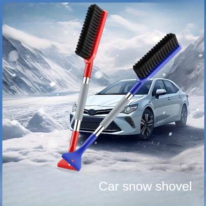 1 pieza Herramienta multifuncional para limpiar la nieve en invierno - Cepillo para nieve de coche, rascador de hielo y descongelador de parabrisas, accesorio resistente para eliminar la nieve del vehículo