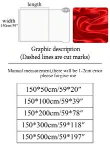 1pc Silky Red Satin Fabric, Faux Silk Draping Material, Dress Lining, DIY Clothing Fabric - Red - View 2