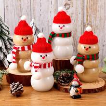 10/5/1 Stück 16-Unzen Weihnachts-Schneemann Milchtee Kaltgetränk Becher, Weihnachtsdekoration - Dicke wiederverwendbare Verpackungsflasche, geeignet für Feiertagspartys, wiederverwendbare Verpackungsflaschen, Party-Getränkesets und Familienzusammentreffen. Geeignet als Dekorationsobjekt für Feiertagspartys