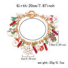 1 Stück modischer & weihnachtlicher Armschmuck mit Schneeflocke, Weihnachtsmann, Rentier, Perle & Kristall Dekor als Weihnachtsgeschenk für Frauen