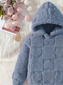 Setelan Baju Hoodie Plush untuk Anak Perempuan dan Legging Polos Kasual, Pakaian Sehari-hari yang Nyaman untuk Musim Dingin - Baby Blue - View 4