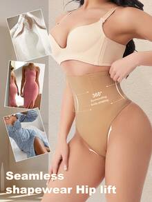 High Waist Seamless Shaping Panties For Women, Tummy Control, Butt Lifting, Waist Slimming Shapewear - Bronze - View 6