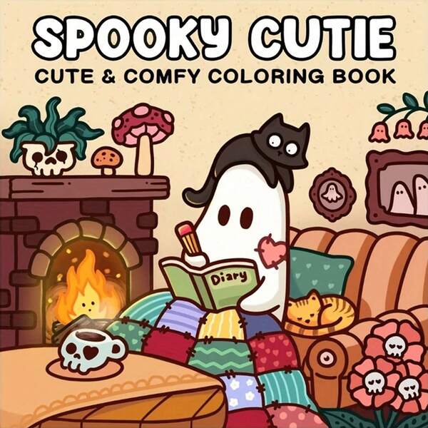 (Christmas Gift)1pc Spooky Cutie Cute Comfy: Coco Cozy Easy Coloring Book [Cute] Kid Graffiti Painting Book Featuring Adorable Creatures Painting Book Montessori Drawing Toys Creative Gift .Easy To Color With Lines Coloring Book