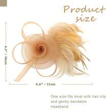 1 Stück Goldener Fascinator Hut für Frauen, geeignet für Teegesellschaft, Pferderennen, Geburtstagsfest, Strandparty, Familientreffen, Alltagskleidung, 2-in-1 Haarspange & Haarband, Haarreifen, Haarreif, Haarband als Haaraccessoire für Frauen