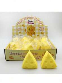 New Cute Cheese Squeeze Toy, Novelty Cheese Stress Relief Ball, Suitable For Christmas, Carnival Party Decorations And Small Gifts
