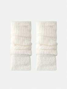 柔软针织保暖袖套，带拇指孔，蓬松保暖，适合寒冷天气，弹性好，Y2K日式长款露指手套 - 彩色 - 查看 12