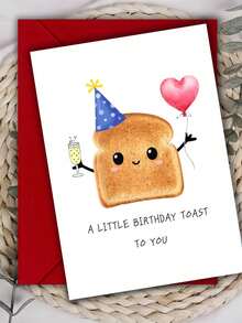 1 طقم بطاقة تهنئة عيد ميلاد مضحكة مع شخصية خبز كرتونية مرحة - بطاقة تهنئة مرحة للأصدقاء والعائلة والزملاء - مثالية لأعياد الميلاد والذكرى السنوية وملاحظات الشكر، بطاقة عيد ميلاد|بطاقة شخصية كرتونية|بطاقة بخط عريض