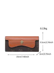 Cartera larga de mujer con broche a presión, diseño de nicho retro chic, nueva para otoño/invierno, con múltiples ranuras para tarjetas, billetera de mujer