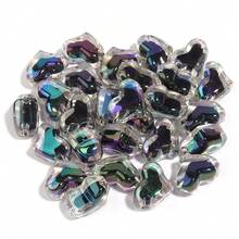 10pcs/Pack Acrylic Black Plated Colorful Beads, UV Plated Candy Heart Shaped Multicolor Star Beads, DIY Phone Chain Necklace Bracelet Pendant Beading Accessories Wholesale