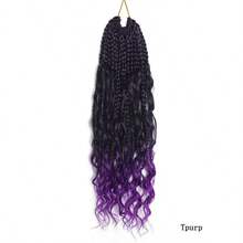 全新 14 英寸 16 股耐热纤维波西米亚风辫子合成纤维钩针女士预制环，方便佩戴假发 - 彩色 - 查看 18