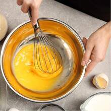 1pc Stainless Steel Wire Whisk Set, Thick Wire Whisk And Sturdy Handle, Egg Frother For Cooking, Mixing, Beating And Stirring - 銀色 - 查看 2
