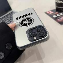 Motorcycle Phone Case Matte Colored Silver compatible with  15 14 16 13 12 11 Pro Max Plus XS X Shockproof Racing Y-YamahaES-A Hard , Cover compatible with funda  17 pro max, funda  17 pro, funda  17, funda  16, funda  16 pro max, funda  15 - Negro10 - Ver 8