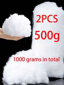 1件高品質高彈性白色聚酯纖維填充棉，100g/500g/1000g 絲棉絨毛，白色人造雪，絲棉纖維，PP棉，填充絲棉，大容量，柔軟蓬鬆，高彈性枕芯材料，適用於DIY娃娃和手工枕頭，保暖填充材料，聖誕樹雪花裝飾，聖誕禮物，壓縮包裝，方便運輸，衛生高彈性聚酯填充 - 彩色 - 查看 6