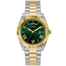 Guess Men's Two-Tone Watch, Green Dial, Stainless Steel, Date Display, Water Resistant, Casual & Business StyleGW0265G8 - Green - View 1