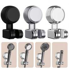 Adjustable Shower Head Holder Suction Cup Type Relocatable Showerhead Bracket Wall Mounted Handheld Sprayer Support - Black - View 3