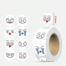 500pcs/Roll Stick Figure Stickers, Cartoon Cute Creative Labels, Round Stickers For Scrapbooking, Mother's Day Stickers, Gift Wrapping Heart Stickers - Multicolor - View 11