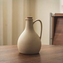 1pc 550ml/18.6oz Vintage Thick Ceramic Oil Bottle, Suitable For Cooking Oil, Soy Sauce, Vinegar, Home, Restaurant, Sushi Shop Use