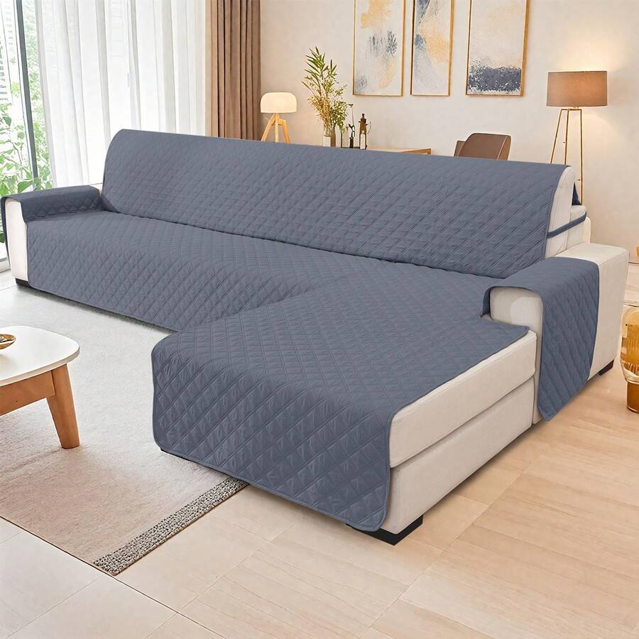 YSTYLE A 100% Waterproof 2/3/4 Seater Sofa Cover With Peninsula, Universal Reversible Corner Sofa Cover
