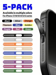 ZYONS 5 piezas para iPhone 17 Pro Max/17 Air/16 Pro Max/16/15/14/13/12 Series, rejilla de metal antipolvo para altavoz, hecha de material de metal duradero, en colores negro/plateado/naranja cósmico/dorado/verde/rojo/azul/morado/titanio del desierto y talla grande colores