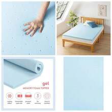 - Colchn de Espuma viscoelstica ventilada de 1.5 Pulgadas, infusin de Gel refrigerante, Certificado CertiPUR - US, Esencial para recmara, King - Doble + 1.5 pulgadas - Ver 1