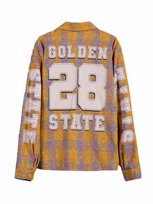 ANDREILEE Retro Yellow Plaid Long Sleeve Shirt, Unisex Autumn Early Fall Casual Cardigan Outerwear - Yellow - View 3