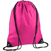 Bagbase Premium Gymsac Water Resistant Bag (11 Litres) (Fuchsia) - 100% Polyester - (BC1299) - Pink - View 1