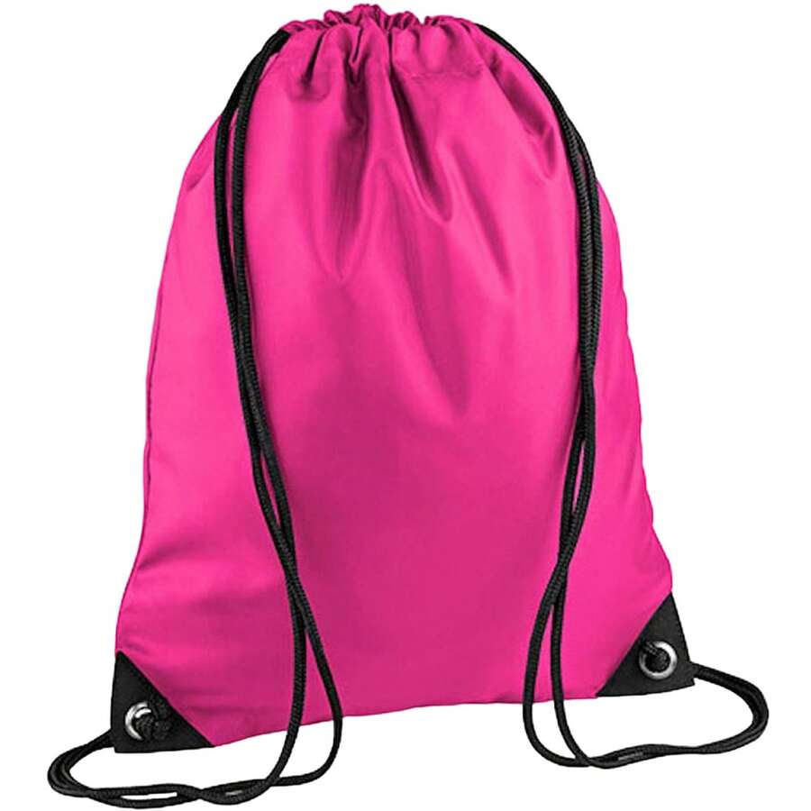 Bagbase Premium Gymsac Water Resistant Bag (11 Litres) (Fuchsia) - 100% Polyester - (BC1299) - Pink - View 1