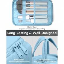 HOTOR Travel Toiletry Bag - Wide-Open Toiletry Bag For Women, Multi-Pocket Makeup Bag For Travel Essentials, Wet & Dry Separation Travel Accessories For Trip, Gym, 11.4" X 5.9" X 8.3", Blue{"Size_name":"11.4\"X5.9\"X8.3\"","Color_name":"Blue"} - Màu xanh da trời - Xem 6