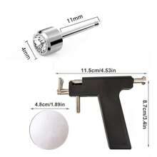 Reusable Ear Piercing Gun With 72PCS Stud Earrrings,Professional Ear Piercing Kit For Salon & Home Use - Black - View 7