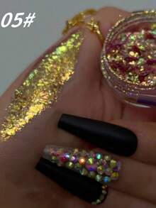 6 Colors/Set Glitter Nail Polish, Aurora Flakes Glitter, Fashionable DIY Nail Art Decor, Essential For Nail Salon Beginners, Y2K Style - 彩色 - 查看 6