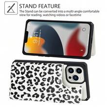 13 Pro Max Case, Wallet Case For Women Men With Card Holder, Stand And Strap, Leather Shockproof Protective Cover- Black{"Color_name":"M-Black"} - 多色7 - 查看 7
