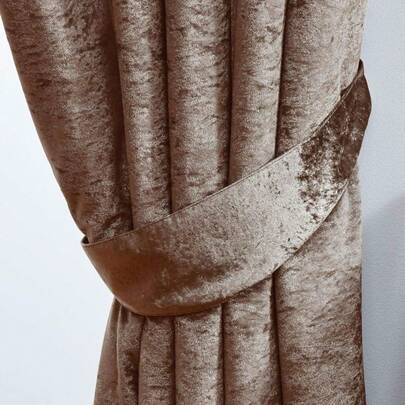 John Aird Crushed Velvet Fully Lined Eyelet Curtains (Silver, 66" Wide X 90" Drop)