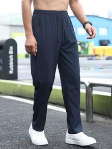 Pantalones deportivos para hombres de talla grande, nuevos pantalones de verano de corte holgado, transpirables para entrenamiento y running, tallas grandes