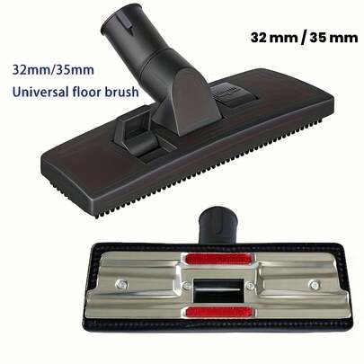 1pc Universal Vacuum Cleaner Floor Brush Head Attachment, 32mm/35mm, European Style, For Floor And Carpet Combo Tools, Compatible With Henr* Hoove*, Bissel*, Eureka*, Roya*, Dirt Devil*, Electrolux*, Pana *, Ken More*, Shop Vac, Rainbow, Stor* VAC, ABS Material