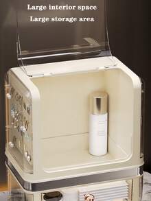 Premium Clear Makeup Storage Box - Dust-Proof Cosmetic Storage Cabinet, Suitable For Skincare, Lipstick Etc. - Large Capacity, Independent Design - Ideal For Beauty Salon, Bedroom, Vanity, Cosmetic Store, Cosmetic Cabinet | Modern Aesthetics | Durable PET, Cosmetic Storage Cabinet